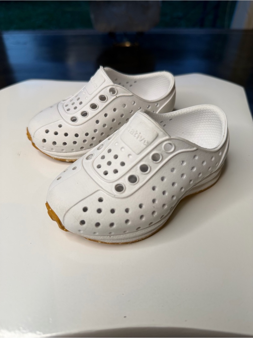 Native Kids White Slip-On Perforated Water Shoes Size 4 child